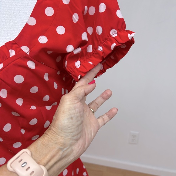 CBR Red with White Polka Dots Dress Size XL Juniors - Picture 4 of 5